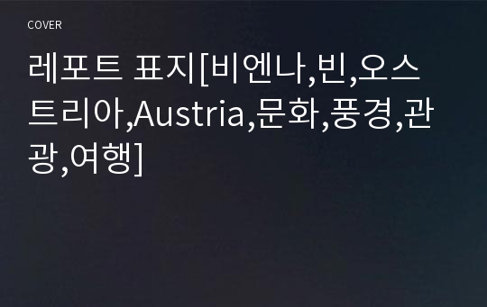 레포트 표지[비엔나,빈,오스트리아,Austria,문화,풍경,관광,여행]