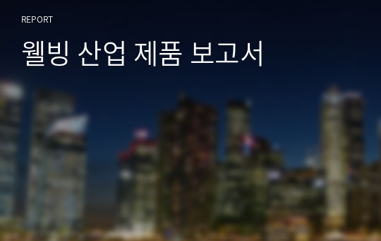 웰빙 산업 제품 보고서