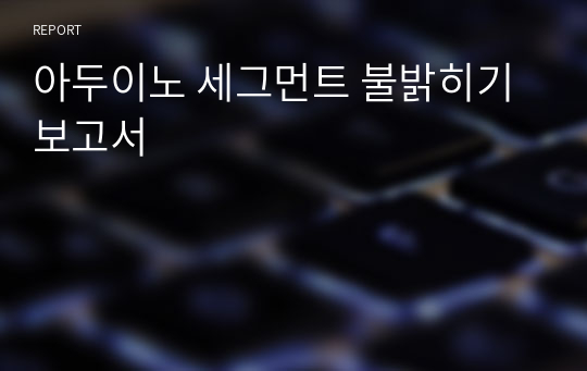 아두이노 세그먼트 불밝히기 보고서