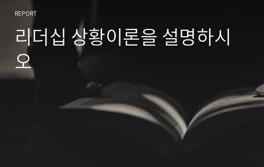 리더십 상황이론을 설명하시오