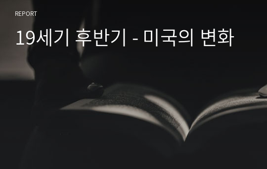 19세기 후반기 - 미국의 변화