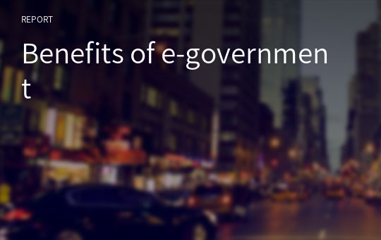 Benefits of e-government