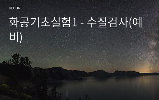 화공기초실험1 - 수질검사(예비)