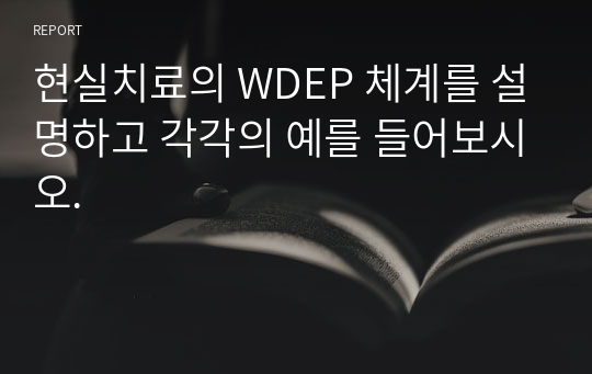 현실치료의 WDEP 체계를 설명하고 각각의 예를 들어보시오.