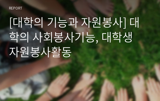 [대학의 기능과 자원봉사] 대학의 사회봉사기능, 대학생 자원봉사활동