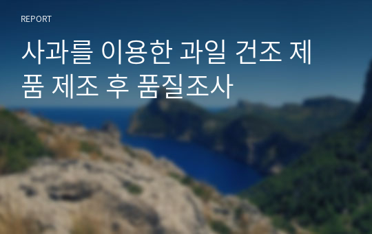 사과를 이용한 과일 건조 제품 제조 후 품질조사