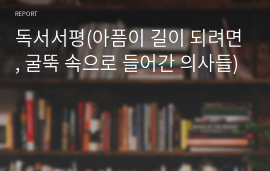 독서서평(아픔이 길이 되려면, 굴뚝 속으로 들어간 의사들)