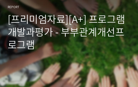 [프리미엄자료][A+] 프로그램개발과평가 - 부부관계개선프로그램