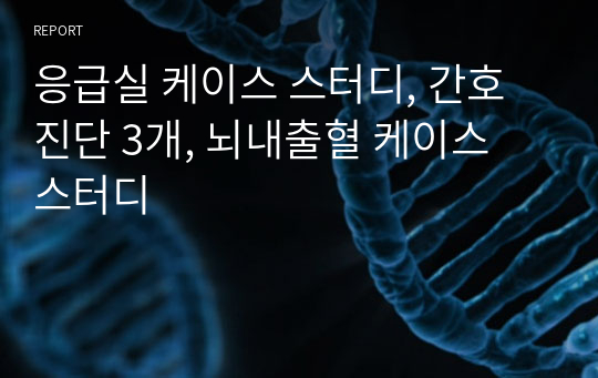 응급실 케이스 스터디, 간호진단 3개, 뇌내출혈 케이스 스터디