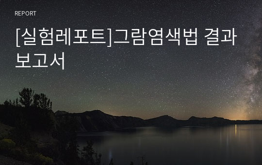 [실험레포트]그람염색법 결과보고서