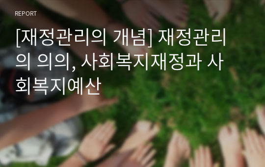 [재정관리의 개념] 재정관리의 의의, 사회복지재정과 사회복지예산