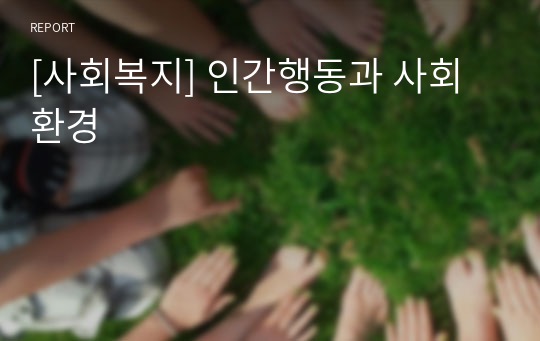 [사회복지] 인간행동과 사회환경