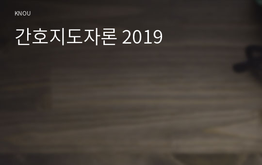 간호지도자론 2019