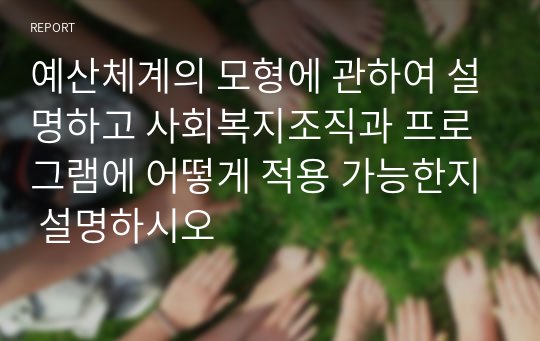 예산체계의 모형에 관하여 설명하고 사회복지조직과 프로그램에 어떻게 적용 가능한지 설명하시오