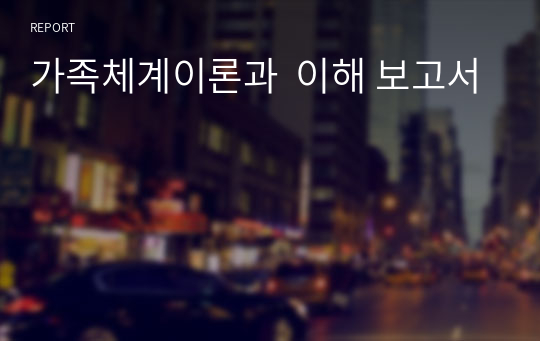 가족체계이론과  이해 보고서