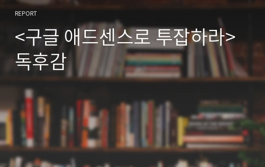 &lt;구글 애드센스로 투잡하라&gt; 독후감