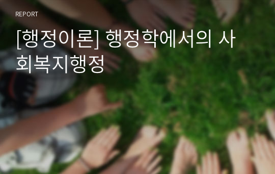 [행정이론] 행정학에서의 사회복지행정