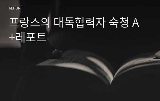 프랑스의 대독협력자 숙청 A+레포트