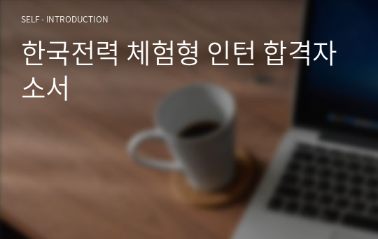 한국전력 체험형 인턴 합격자소서