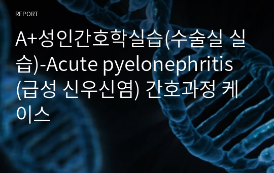 A+성인간호학실습(수술실 실습)-Acute pyelonephritis (급성 신우신염) 간호과정 케이스