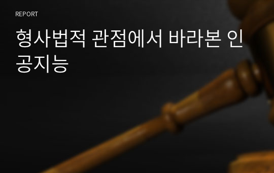 형사법적 관점에서 바라본 인공지능