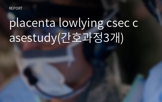 placenta lowlying csec casestudy(간호과정3개)