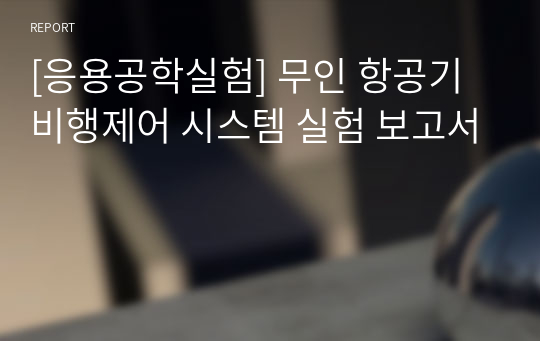 [응용공학실험] 무인 항공기 비행제어 시스템 실험 보고서