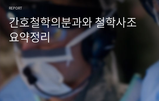 간호철학의분과와 철학사조 요약정리