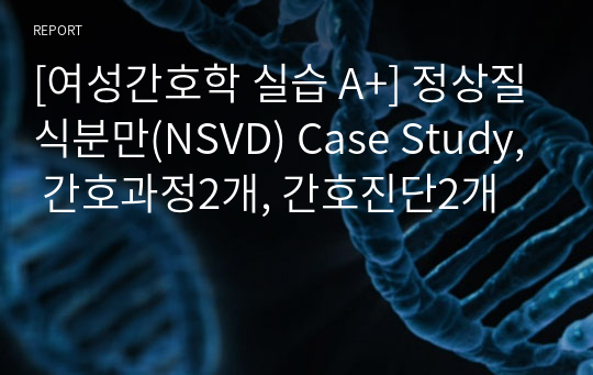 [여성간호학 실습 A+] 정상질식분만(NSVD) Case Study, 간호과정2개, 간호진단2개