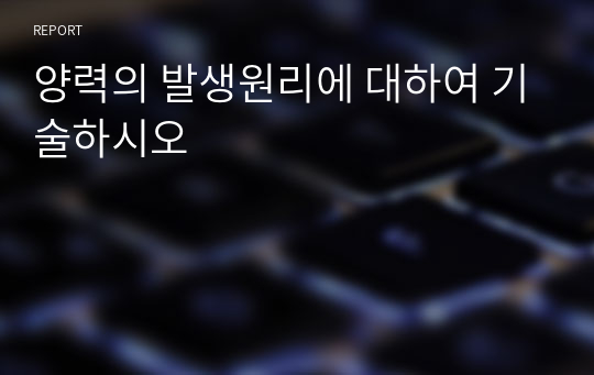 양력의 발생원리에 대하여 기술하시오