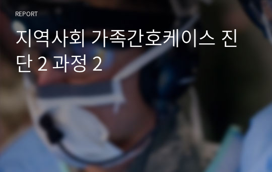 지역사회 가족간호케이스 진단 2 과정 2