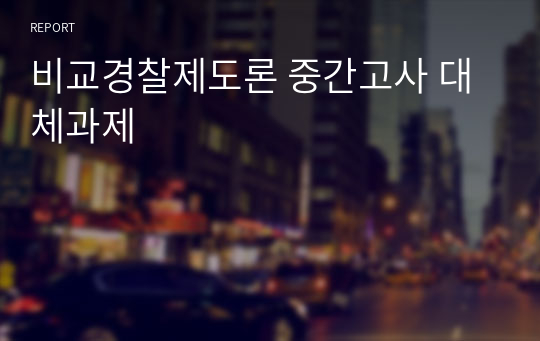 비교경찰제도론 중간고사 대체과제