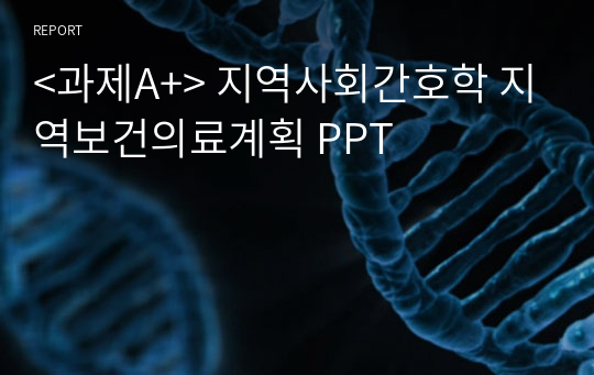 &lt;과제A+&gt; 지역사회간호학 지역보건의료계획 PPT