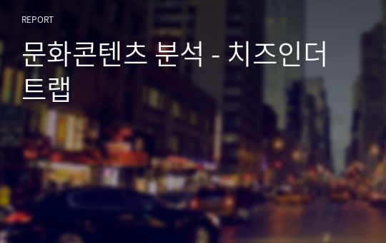 문화콘텐츠 분석 - 치즈인더트랩