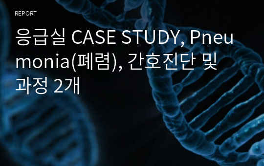 응급실 CASE STUDY, Pneumonia(폐렴), 간호진단 및 과정 2개