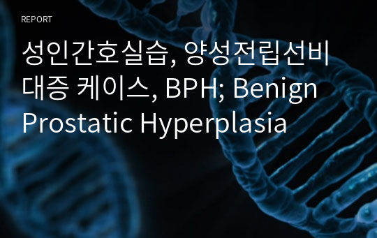 성인간호실습, 양성전립선비대증 케이스, BPH; Benign Prostatic Hyperplasia