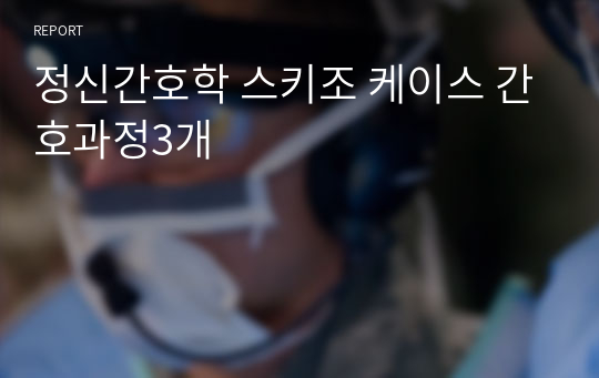 정신간호학 스키조 케이스 간호과정3개