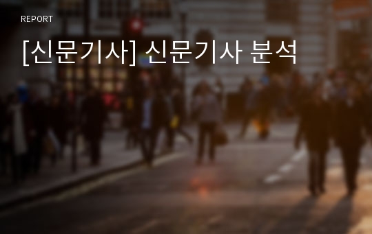 [신문기사] 신문기사 분석