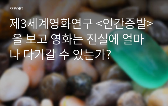 제3세계영화연구 &lt;인간증발&gt; 을 보고 영화는 진실에 얼마나 다가갈 수 있는가?