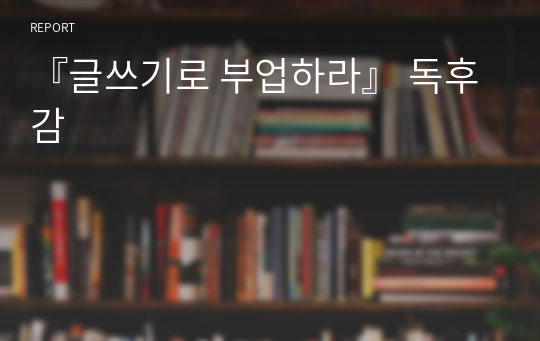 『글쓰기로 부업하라』 독후감