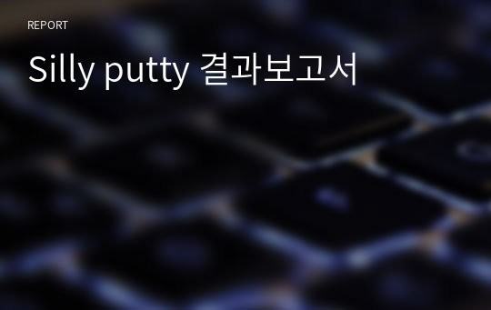 Silly putty 결과보고서