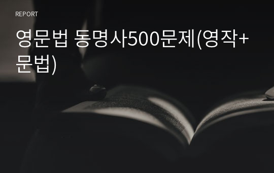 영문법 동명사500문제(영작+문법)