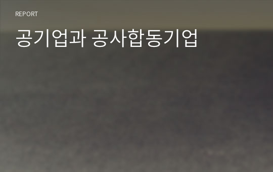 공기업과 공사합동기업