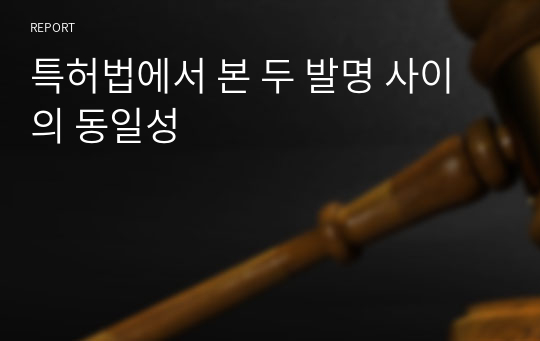 특허법에서 본 두 발명 사이의 동일성