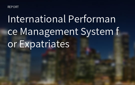 International Performance Management System for Expatriates