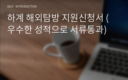 하계 해외탐방 지원신청서 (우수한 성적으로 서류통과)