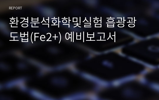 환경분석화학및실험 흡광광도법(Fe2+) 예비보고서