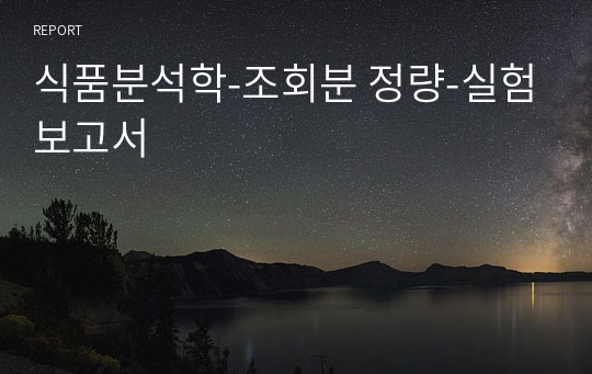 식품분석학-조회분 정량-실험보고서