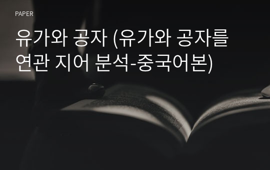 유가와 공자 (유가와 공자를 연관 지어 분석-중국어본)