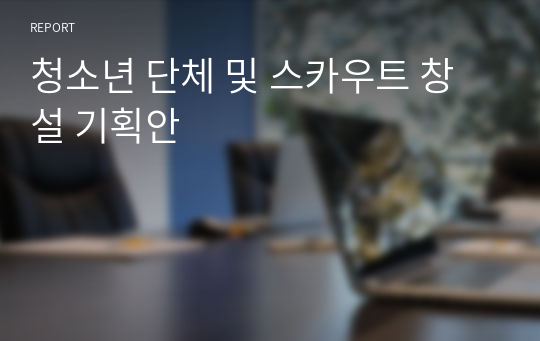 청소년 단체 및 스카우트 창설 기획안